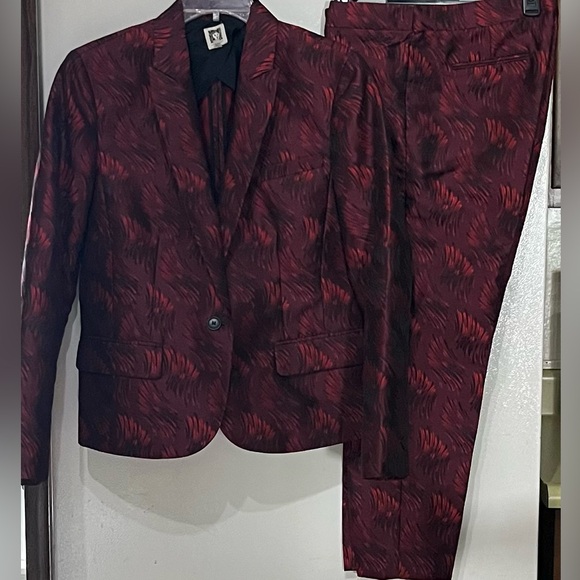 EUC Anne Klein burgundy and black Pants Set. Women’s size 12. - Picture 2 of 8